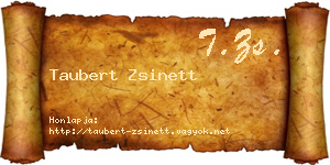 Taubert Zsinett névjegykártya